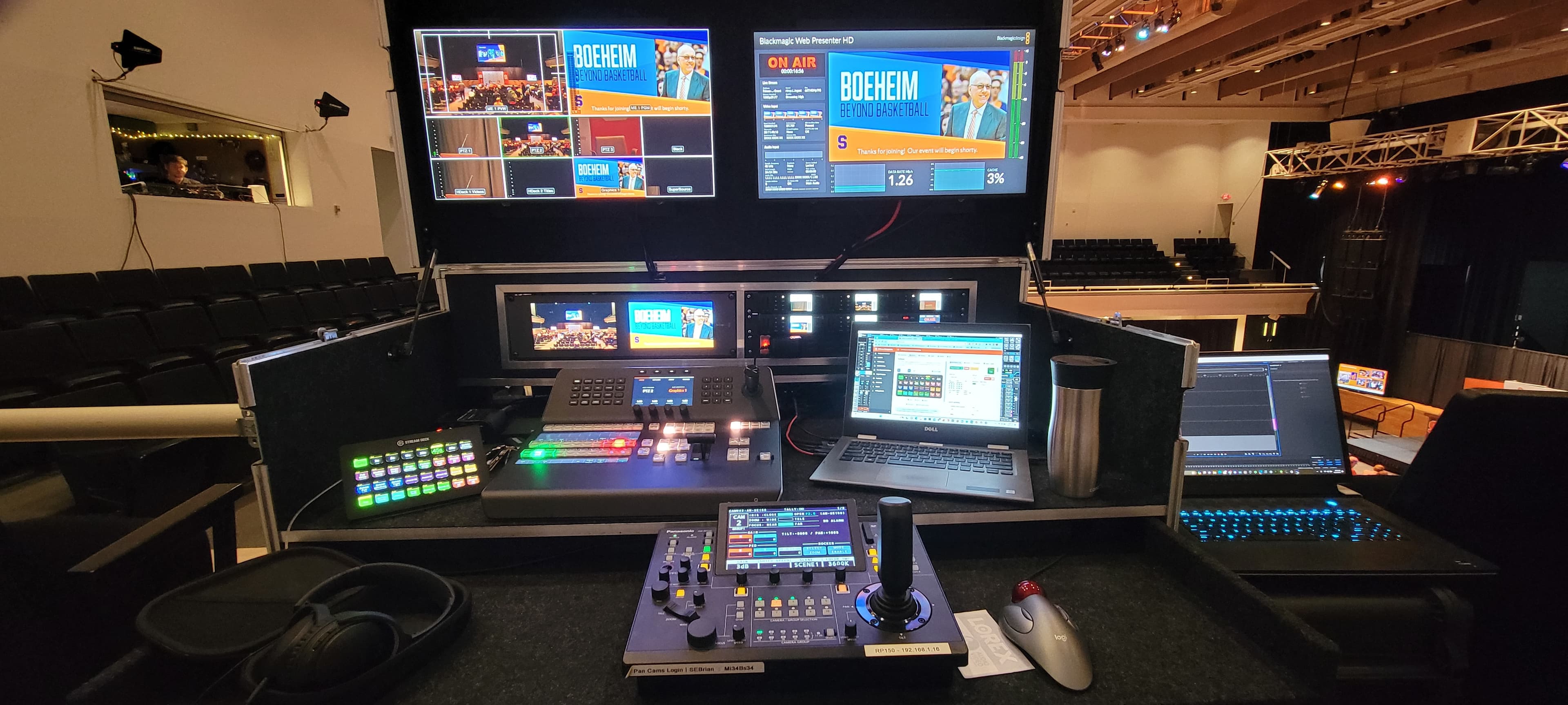 Live video switching and streaming setup for a Syracuse event